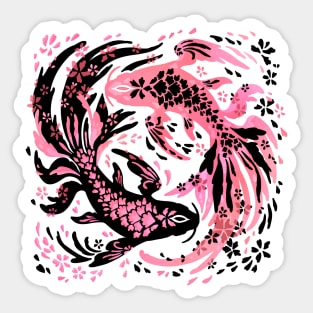 Cherry Blossom Koi Sticker